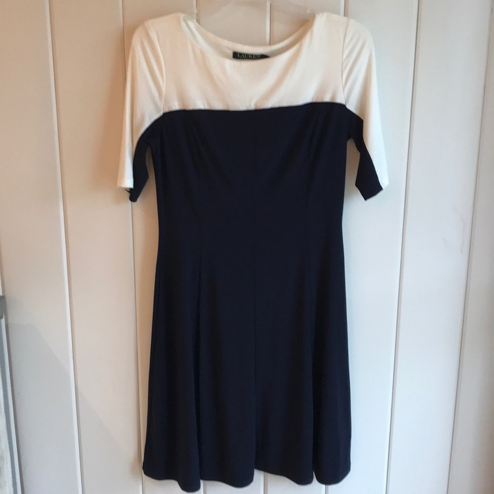 Ralph Lauren fit and flare color block dress